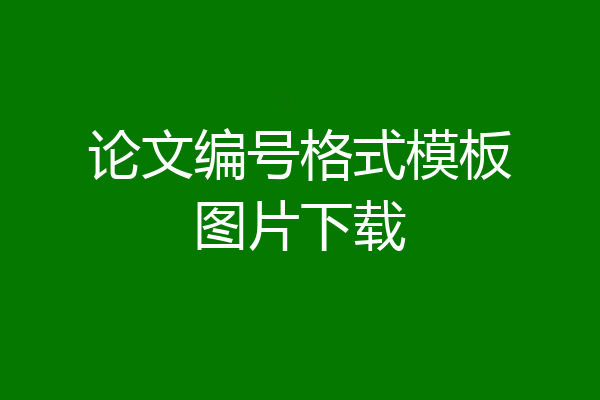 论文编号格式模板图片下载