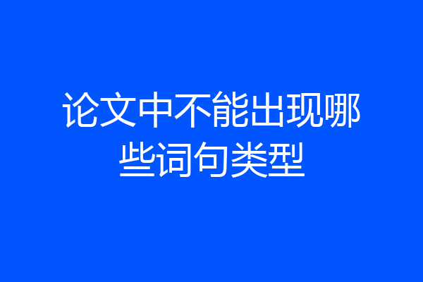 论文中不能出现哪些词句类型