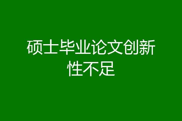 硕士毕业论文创新性不足