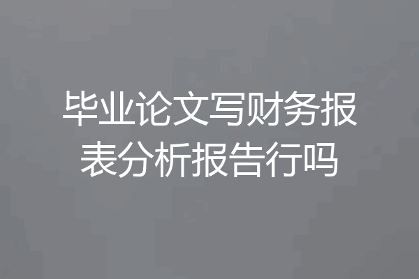 毕业论文写财务报表分析报告行吗