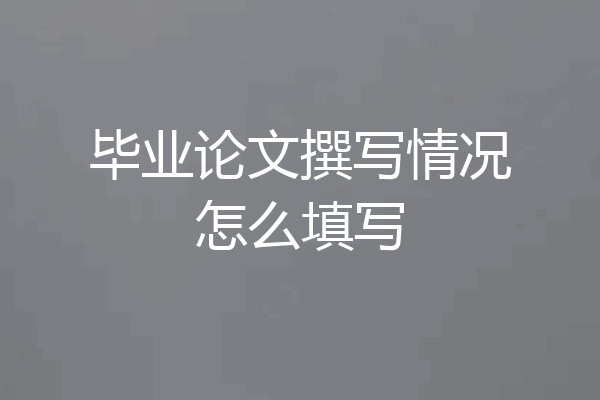 毕业论文撰写情况怎么填写
