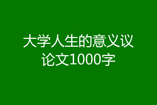 大学人生的意义议论文1000字