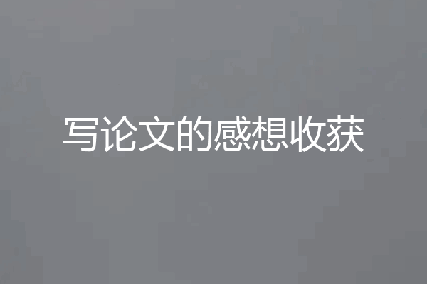 写论文的感想收获