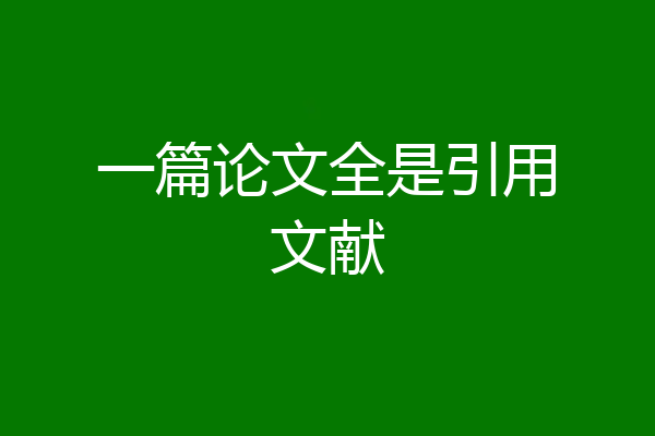 一篇论文全是引用文献