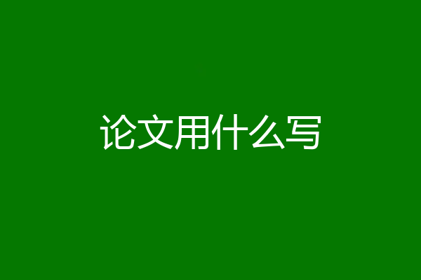 论文用什么写