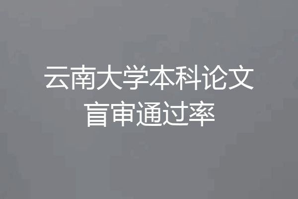 云南大学本科论文盲审通过率