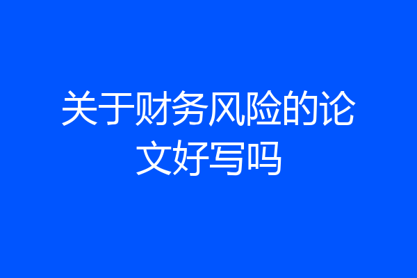 关于财务风险的论文好写吗