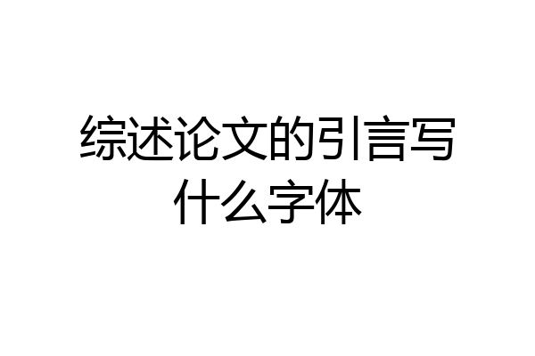综述论文的引言写什么字体