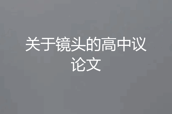 关于镜头的高中议论文