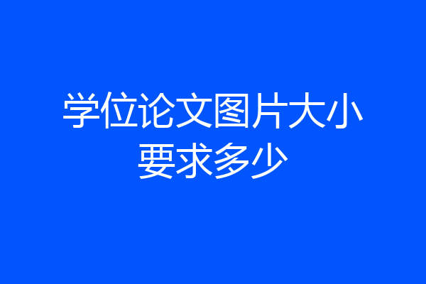 学位论文图片大小要求多少
