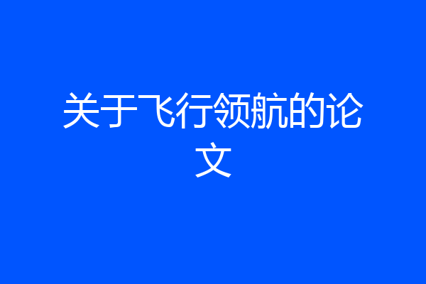关于飞行领航的论文
