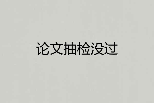 论文抽检没过