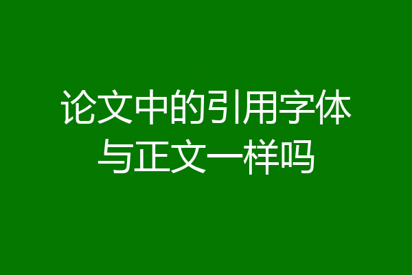 论文中的引用字体与正文一样吗