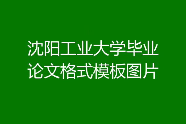 沈阳工业大学毕业论文格式模板图片