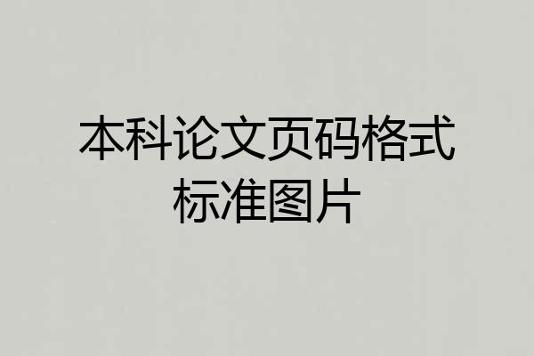 本科论文页码格式标准图片