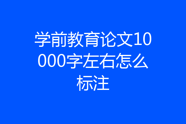 学前教育论文10000字左右怎么标注