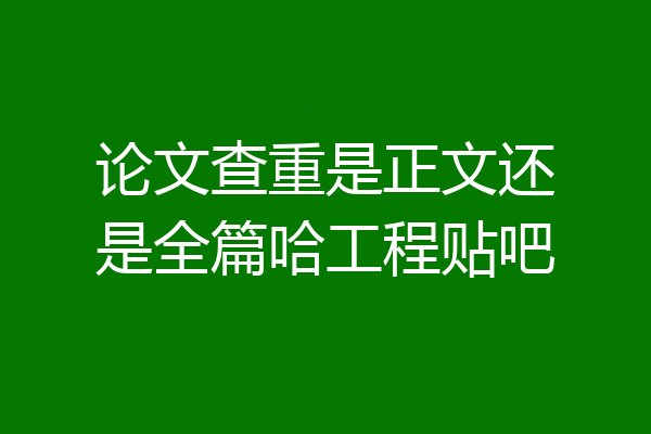 论文查重是正文还是全篇哈工程贴吧
